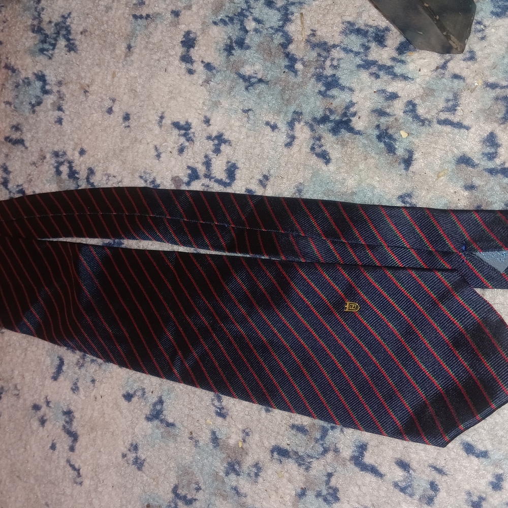 Men's Navy and Red Striped Tie
